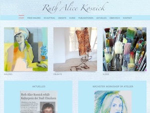 Bildschirmfoto: Startseite ruthalice-kosnick.de Bildschirmfoto: Startseite ruthalice-kosnick.de, Link führt zur Projektbeschreibung