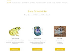 Bildschirmfoto: Startseite soniaschadwinkel.de Bildschirmfoto: Startseite soniaschadwinkel.de | designed by Digitales für Kreative, Link führt zur Kunden-Website